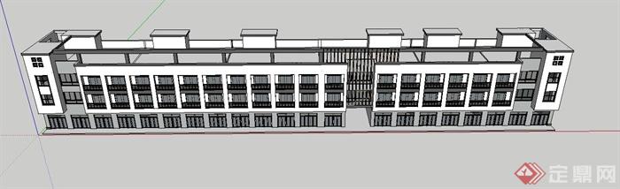 某老年公寓建筑设计SU模型（含CAD立面图）(1)