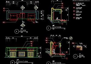 某室内空间橱柜排水设计施工图
