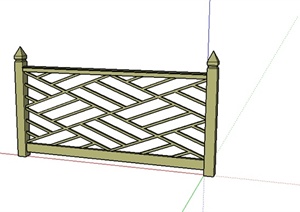 某园林景观栏杆设计SU(草图大师)模型素材参考