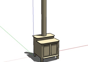 某室内火炉设计SU(草图大师)模型素材