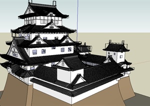某中式旅游景区建筑设计SU(草图大师)模型