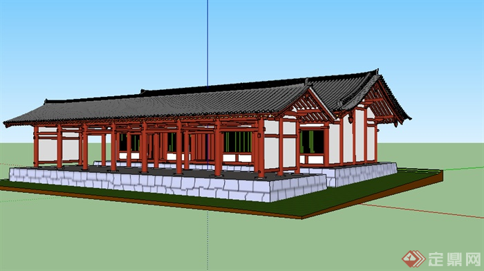 某中式居住建筑设计SU模型素材(1)