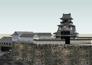 某中式旅游景区建筑设计SU(草图大师)模型6