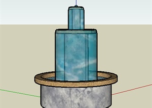 园林景观之喷泉水景设计方案SU(草图大师)模型3
