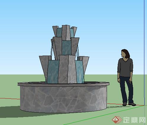 园林景观之喷泉水景设计方案SU模型8(1)