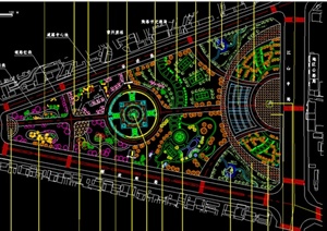 某大型城市广场绿化景观设计CAD图纸
