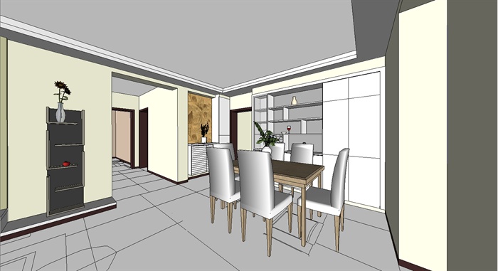 室内装饰之住宅空间设计方案SU模型4(2)