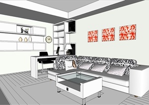 室内装饰之住宅空间设计方案SU(草图大师)模型2