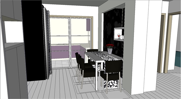 室内装饰之住宅空间设计方案SU模型2(2)