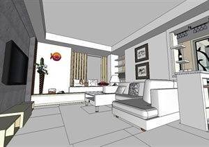 室内装饰之住宅空间设计方案SU(草图大师)模型5