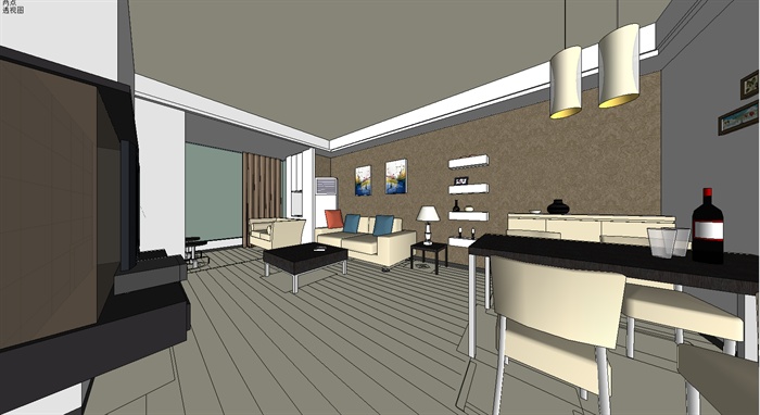 室内装饰之住宅空间设计方案SU模型7(1)