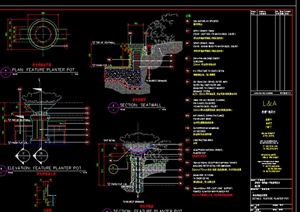 某园林景观花钵设计施工图CAD