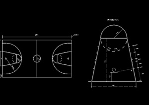 某体育运动场地篮球场设计CAD图纸