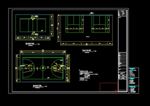 某运动场地篮球场施工图设计CAD1