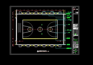某体育运动场篮球场设计CAD图纸1