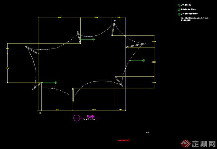 某园林景观张拉膜设计CAD图纸(1)