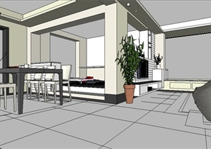 室内装饰之室内空间设计方案SU(草图大师)模型5