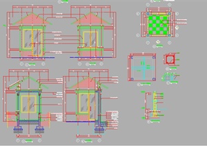 某园林景观四角亭施工图CAD参考