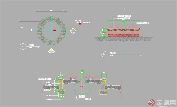 某园林景观树池施工图CAD图纸设计(1)