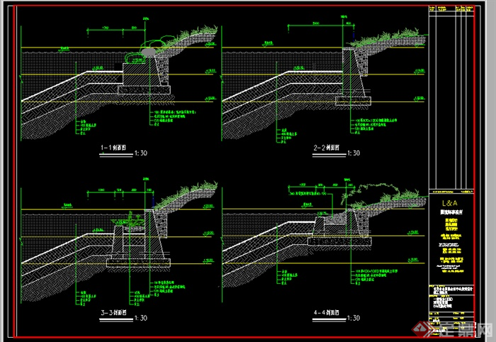 某园林景观驳岸施工图设计CAD图纸9(1)