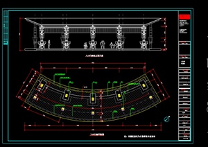 某欧式弧形廊架施工图设计CAD图纸