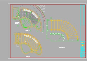 某园林景观弧形花架设计CAD图纸