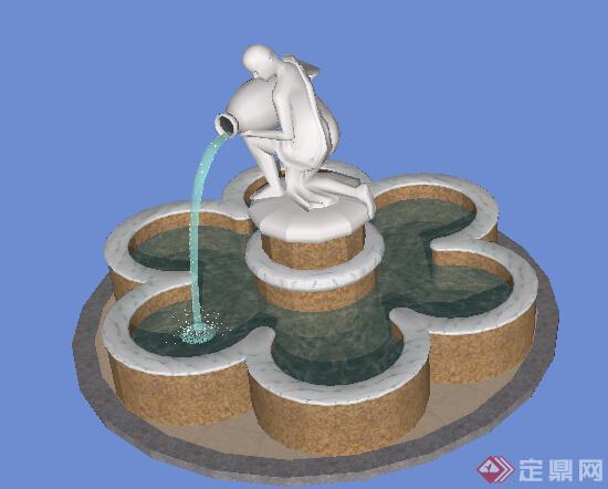 园林景观之喷泉水景设计SU模型2(1)
