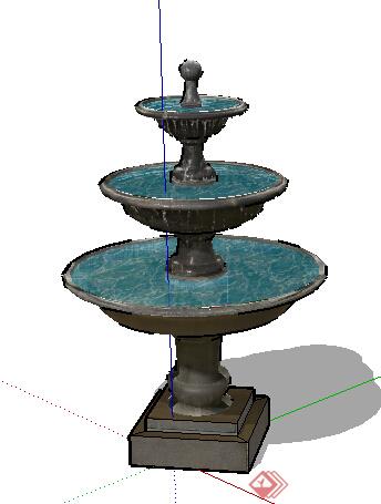 园林景观之喷泉水景设计SU模型8(1)