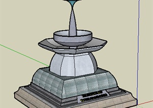 园林景观之喷泉水景设计SU(草图大师)模型15