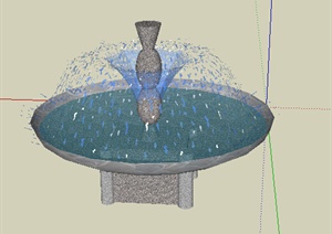 园林景观之喷泉水景设计SU(草图大师)模型16