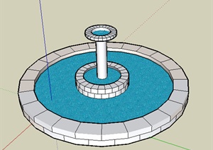 园林景观之喷泉水景设计SU(草图大师)模型36