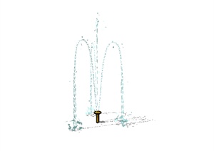 某园林景观水景喷泉设计SU(草图大师)模型素材
