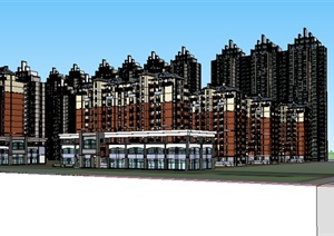 某居住建筑群设计SU(草图大师)模型素材2