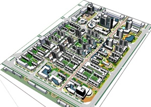 某城市片区建筑规划设计SU(草图大师)模型