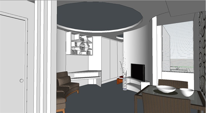 室内装饰之住宅空间设计su模型1(1)