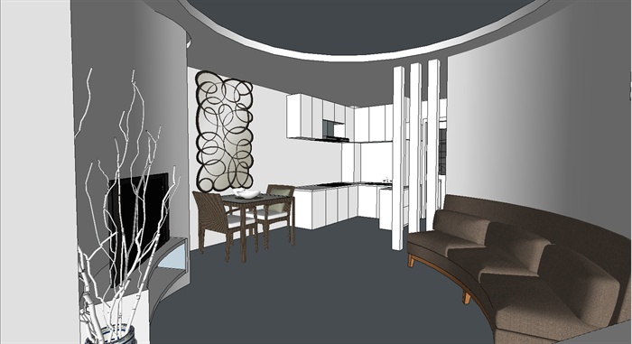 室内装饰之住宅空间设计su模型1(2)
