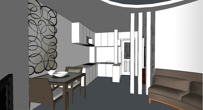 室内装饰之住宅空间设计su模型1(3)