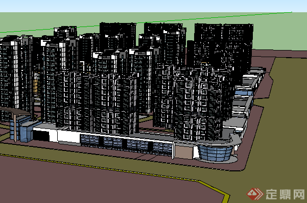 某居住建筑楼群设计SU模型素材1(1)