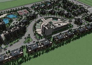 某大型住宅区建筑景观设计整体SU(草图大师)模型
