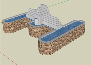 园林景观之水景设计SU(草图大师)模型2