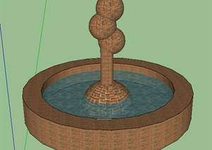 园林景观之水景雕塑设计SU(草图大师)模型1