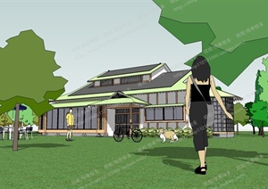 某日式别墅建筑设计方案精细SU(草图大师)模型