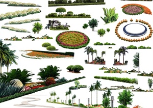 多款景观绿化带、植物素材psd格式