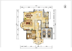 某别墅住宅一楼室内设计户型平面图psd格式
