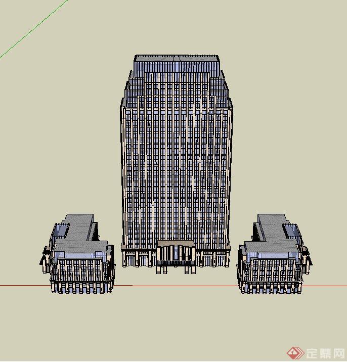 某新古典办公大楼建筑设计SU模型(1)