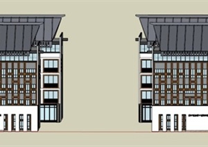 某多层部队宿舍建筑设计模型图SU(草图大师)格式