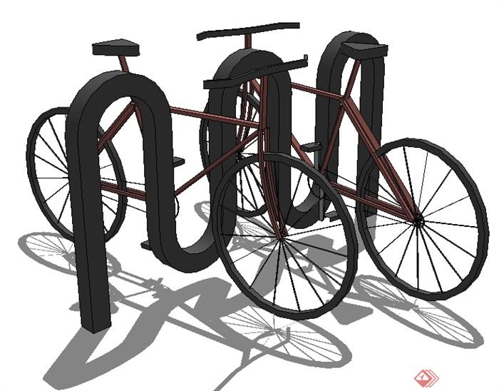 一个自行车停放处组合su模型(1)