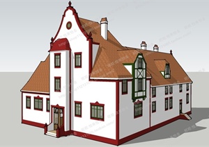 某城堡式住宅建筑设计SU(草图大师)模型
