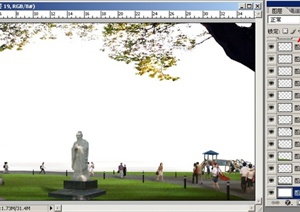 某文化广场设计效果图PSD格式