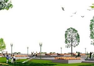 某广场道路景观设计PSD效果图